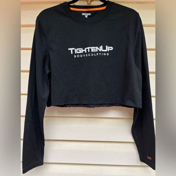 Omni Wool black thermal base, cropped long-sleeved crew neck top. men’s, Large - Picture 1 of 6
